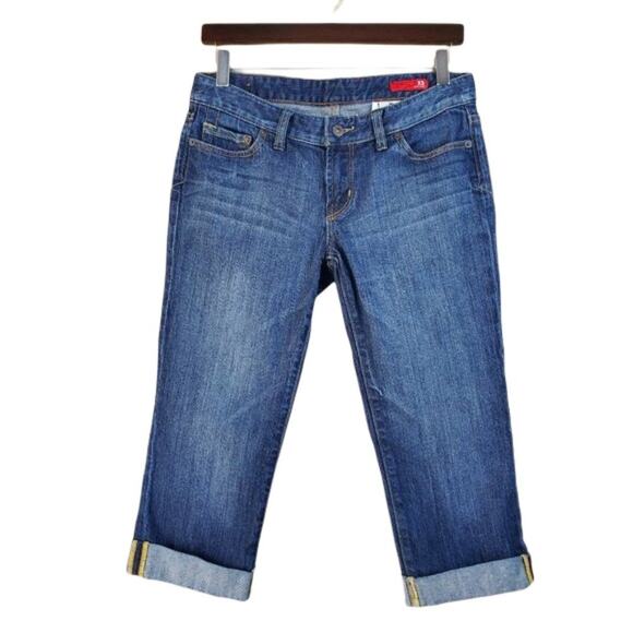 Express X2 Cuffed Denim Capri Jeans - Picture 1 of 9